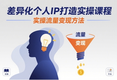 差异化个人IP打造实操课程，实操流量变现方法-共项网