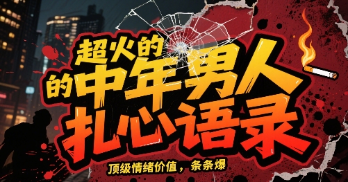 超火的中年男人扎心语录，顶级情绪价值，条条爆，AI操作简单-共项网
