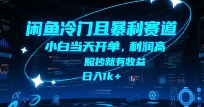 闲鱼冷门且暴利赛道，小白当天开单，利润高，照抄就有收益，日入1k+【揭秘】-共项网