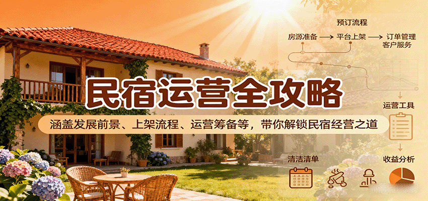 民宿运营全攻略：涵盖发展前景、上架流程、运营筹备等，带你解锁民宿经营之道-共项网