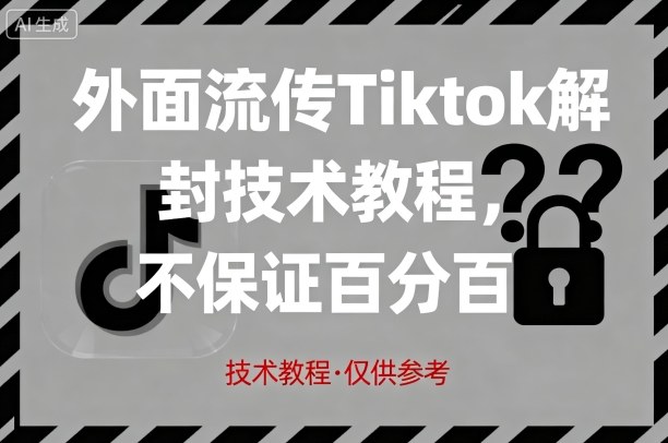 外面流传Tiktok解封技术教程，不保证百分百，具体自测-共项网