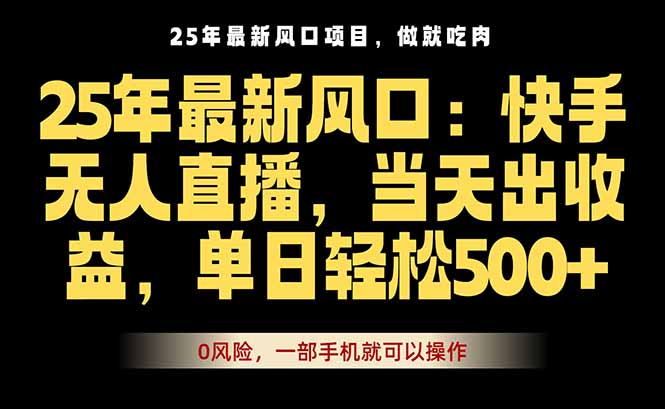 25年最新无人直播玩法，当天秒出单，一部手机就可操作-共项网