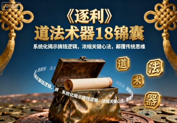 《逐利》道法术器18锦囊，系统化揭示搞钱逻辑，浓缩关键心法，颠覆传统思维-共项网