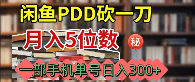 闲鱼PDD砍一刀，一部手机就可以操作，单号日入3张-共项网