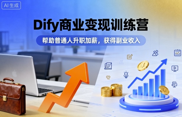 Dify商业变现训练营，帮助普通人升职加薪，获得副业收入-共项网