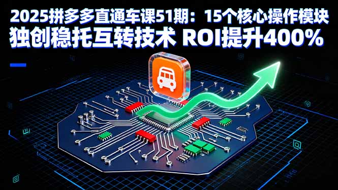 2025拼多多直通车课51期：15个核心操作模块 独创稳托互转技术 ROI提升400%-共项网