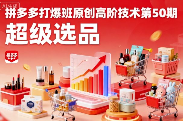 拼多多打爆班原创高阶技术第50期，超级选品-共项网
