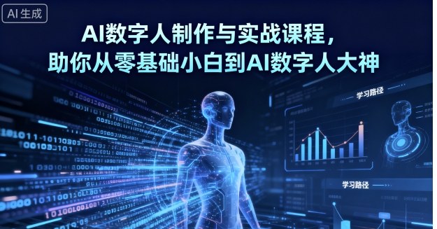 AI数字人制作与实战课程，助你从零基础小白到AI数字人大神-共项网