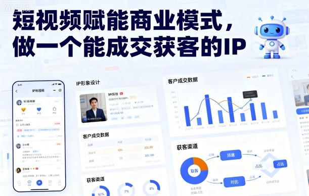 短视频赋能商业模式，做一个能成交获客的IP-共项网