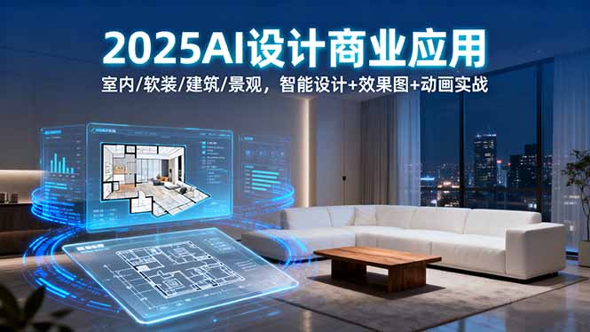 2025AI设计商业应用：室内/软装/建筑/景观，智能设计+效果图+动画实战-共项网