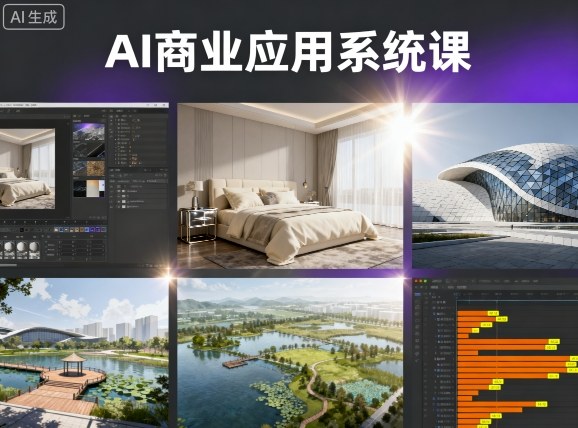 AI商业应用系统课，室内-软装-建筑-景观，智能设计+效果图+动画画实战-共项网