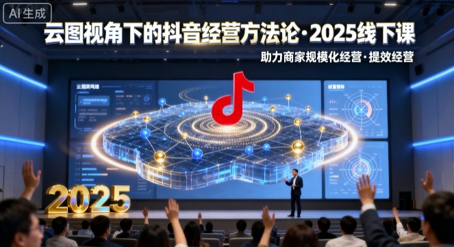 云图视角下的抖音经营方法论，2025线下课，助力商家规模化经营，提效经营(录音+字幕)-共项网