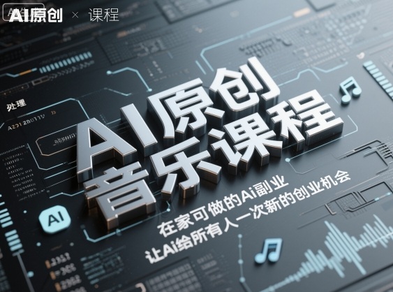 AI原创音乐课程，在家可做的Ai副业，让Ai给所有人一次新的创业机会-共项网