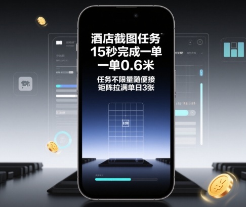 酒店截图任务，15秒完成一单，一单0.6米，任务不限量随便接，矩阵拉满单日3张【揭秘】-共项网