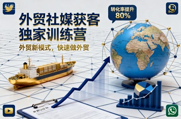 外贸社媒获客独家训练营，外贸新模式，快速做外贸-共项网