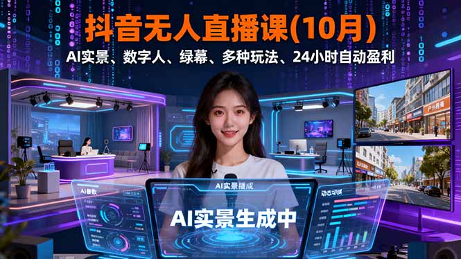 抖音无人直播课(10月-共项网