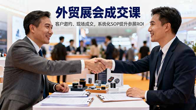 外贸展会成交课，含目标制定、客户邀约、现场成交，系统化SOP提升参展ROI-共项网