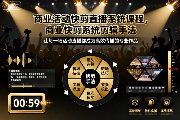 商业活动快剪直播系统课程，商业快剪系统剪辑手法-共项网