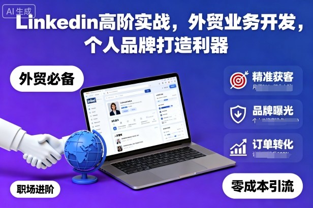 Linkedin高阶实战，外贸业务开发，个人品牌打造利器-共项网