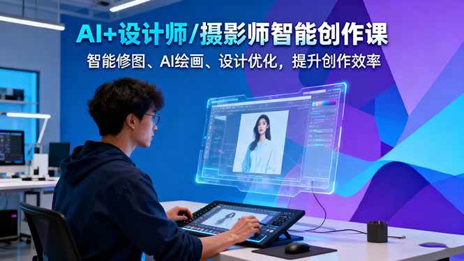 AI+设计师/摄影师智能创作课：智能修图、AI绘画、设计优化，提升创作效率-共项网