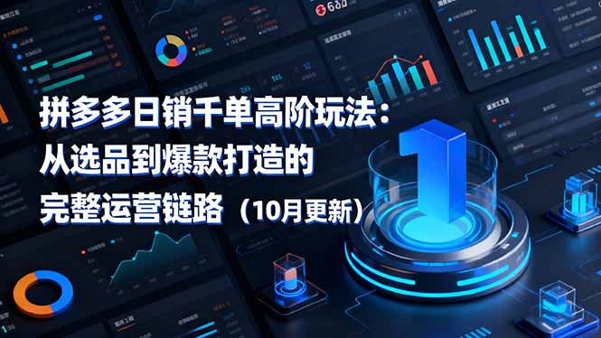 拼多多日销千单高阶玩法：从选品到爆款打造的完整运营链路(10月更新-共项网