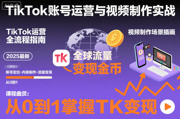 2025最新TikTok账号运营与视频制作实战全流程，从0到1掌握TK变现(含11月最新TK搬运技术)-共项网