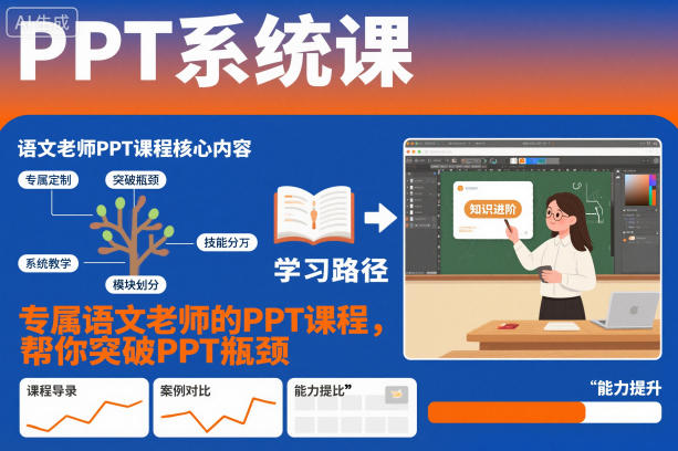 PPT系统课，专属语文老师的PPT课程，帮你突破PPT瓶颈-共项网