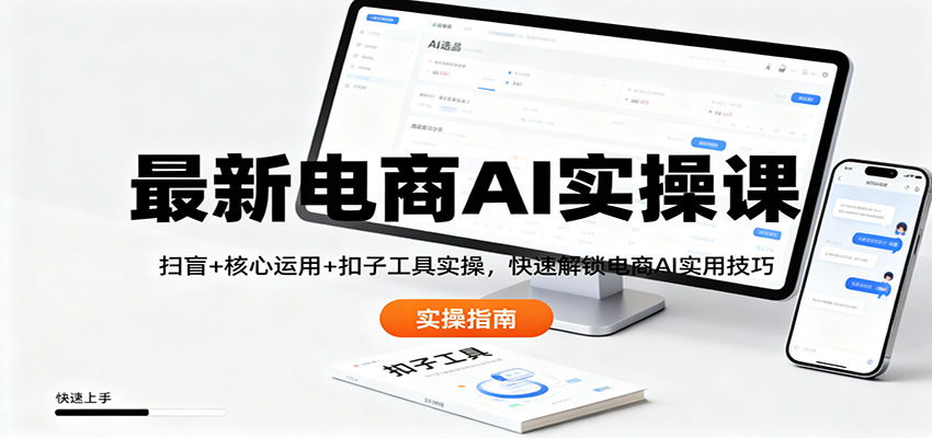 最新电商AI实操课：扫盲+核心运用+扣子工具实操，快速解锁电商AI实用技巧-共项网