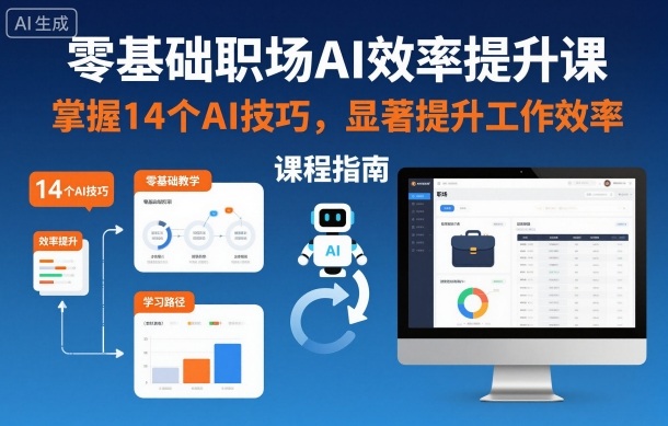 零基础职场AI效率提升课，掌握14个AI技巧，显著提升工作效率-共项网