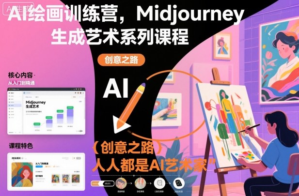 AI绘画训练营，Midjourney生成艺术系列课程，人人都是AI艺术家-共项网