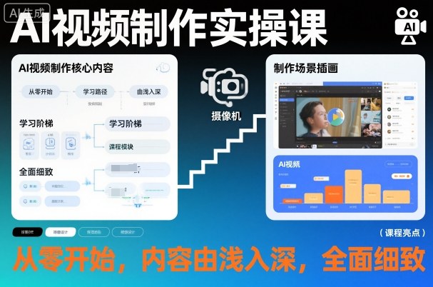 AI视频制作实操课，从零开始，内容由浅入深，全面细致-共项网