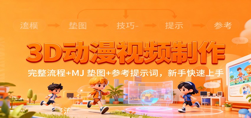 3D动漫视频制作，完整流程+MJ 垫图+参考提示词，新手快速上手-共项网