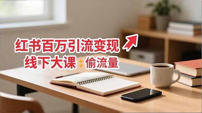 小红书百万引流变现-11月线下大课：分享从0到百万引流路径，手把手教偷流量、拿结果-共项网