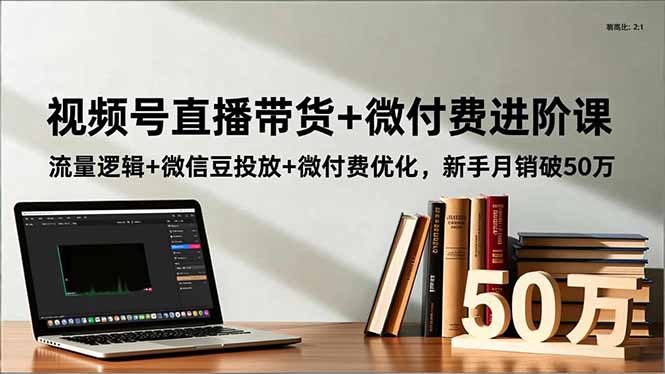 视频号直播带货+微付费进阶课：流量逻辑+微信豆投放+微付费优化，新手月销破50万-共项网