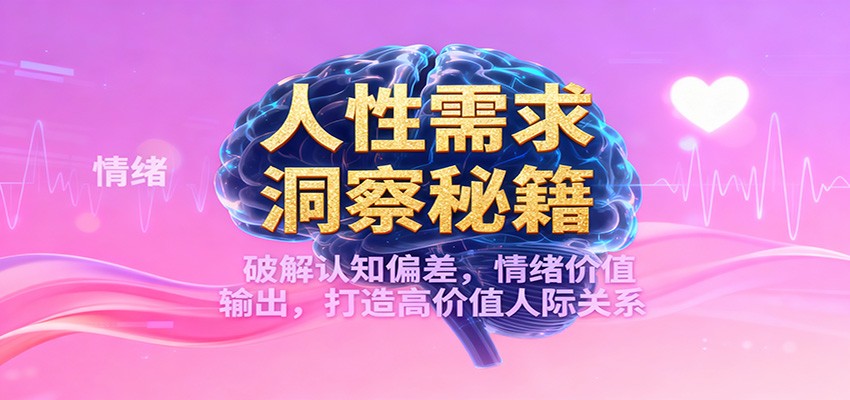 人性需求洞察秘籍，破解认知偏差，情绪价值输出，打造高价值人际关系-共项网