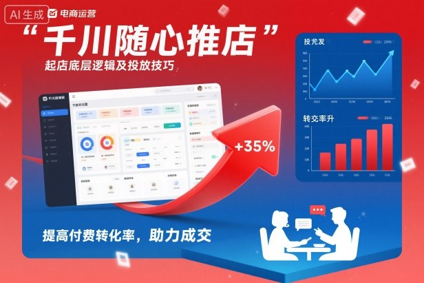 千川随心推起店底层逻辑及投放技巧，提高付费转化率，助力成交-共项网