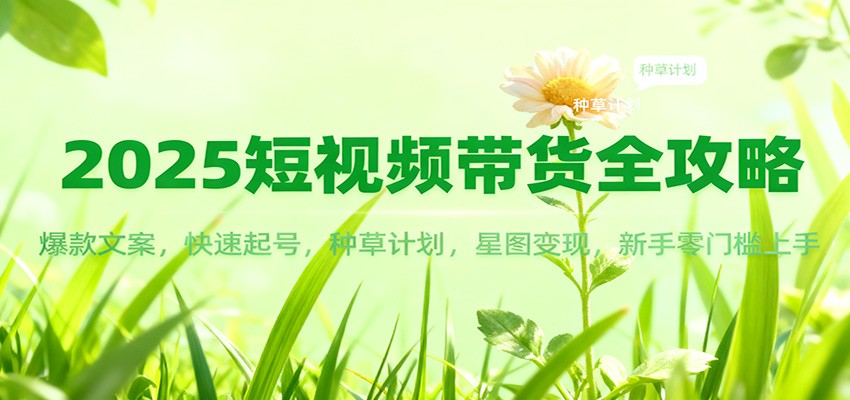 2025短视频带货全攻略：爆款文案，快速起号，种草计划，星图变现，新手零门槛上手-共项网