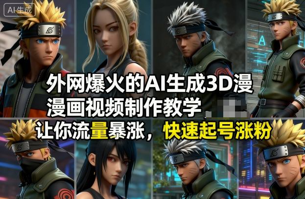 外网爆火的AI生成3D漫画视频制作教学，让你流量暴涨，快速起号涨粉！-共项网