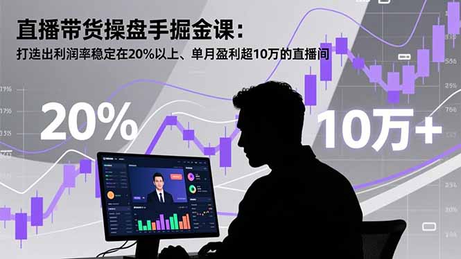 直播带货操盘手掘金课：打造出利润率稳定在20%以上、单月盈利超10万的直播间-共项网