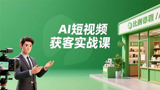 AI短视频获客实战课，数字人创作、实体行业应用、精准引流，30天获取客源月入6万+-共项网