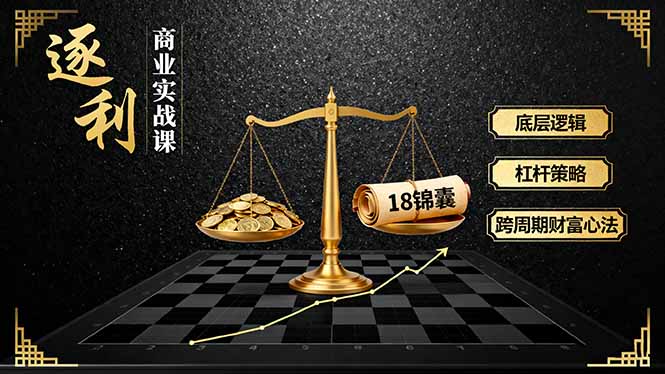 《逐 利》商业实战课，底层逻辑、杠杆策略、18锦囊，跨周期财富心法(更新-共项网