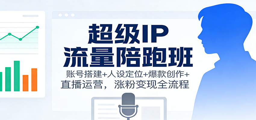 超级IP流量陪跑班：账号搭建+人设定位+爆款创作+直播运营，涨粉变现全流程-共项网