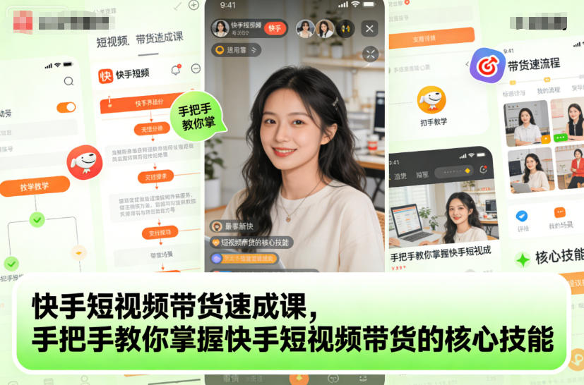 快手短视频带货速成课，手把手教你掌握快手短视频带货的核心技能-共项网