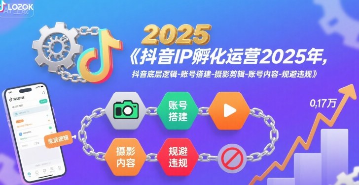 抖音IP孵化运营2025年，抖音底层逻辑-账号搭建-摄影剪辑-账号内容-规避违规-共项网