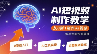 AI短视频制作教学，从0到1制作AI视频-共项网