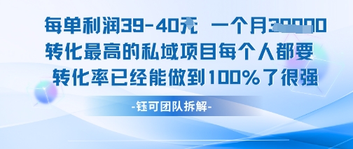 每单利润40一个月7k+转化最高的私域项目，每个人都要的产品转化率已经能做到100%-共项网