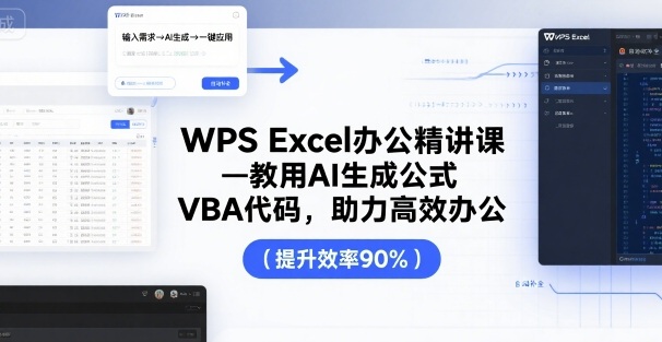 WPS Excel办公精讲课，教用 AI 生成公式，VBA 代码，助力高效办公-共项网
