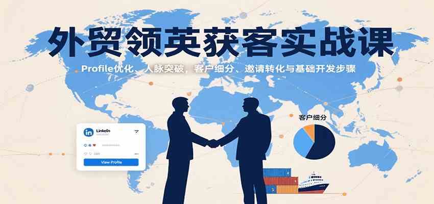 外贸领英获客实战课：Profile优化、人脉突破，客户细分、邀请转化与基础开发步骤-共项网