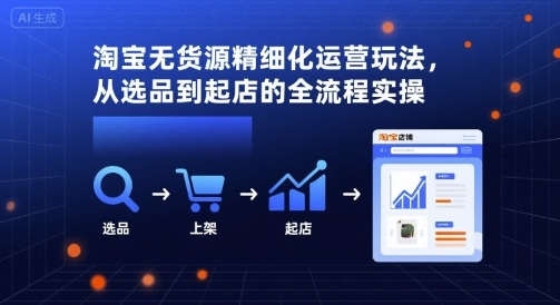 淘宝无货源精细化运营玩法，从选品到起店的全流程实操-共项网
