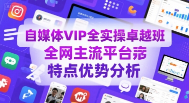 自媒体VIP全实操卓越班，全网主流平台特点优势分析-共项网